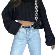 Womens-Turtleneck-Cropped-Sweater-Black-1