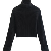 Womens-Turtleneck-Cropped-Sweater-Black-6