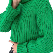 Womens-Turtleneck-Cropped-Sweater-Green-1