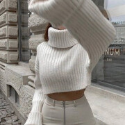 Womens-Turtleneck-Cropped-Sweater-White-4