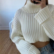 Womens-Turtleneck-Cropped-Sweater-White-6