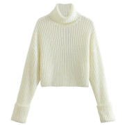 Womens-Turtleneck-Cropped-Sweater-White-7