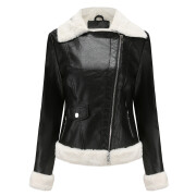 Womens-Fleece-Lined-Leather-Jacket-Black-2