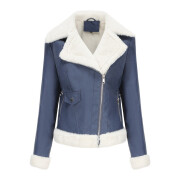 Womens-Fleece-Lined-Leather-Jacket-Blue-5