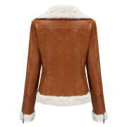 Womens-Fleece-Lined-Leather-Jacket-Camel-3