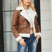 Womens-Fleece-Lined-Leather-Jacket-Coffee-4