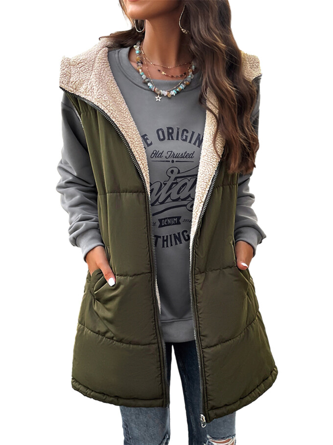 Womens-Long-Reversible-Vest-Sleeveless-Fleece-Jacket-Armygreen-1.jpg