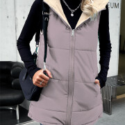 Womens-Long-Reversible-Vest-Sleeveless-Fleece-Jacket-Navypurple-4