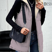 Womens-Long-Reversible-Vest-Sleeveless-Fleece-Jacket-Navypurple-5