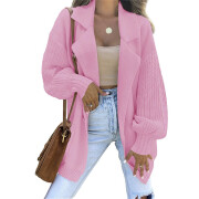 Womens-Long-Sleeve-Open-Front-Oversized-Knit-Cardigan-Pink-1