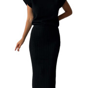 Womens-2-Piece-Outfits-Sweater-Skirt-Set-Black-1