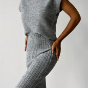 Womens-2-Piece-Outfits-Sweater-Skirt-Set-Grey-2