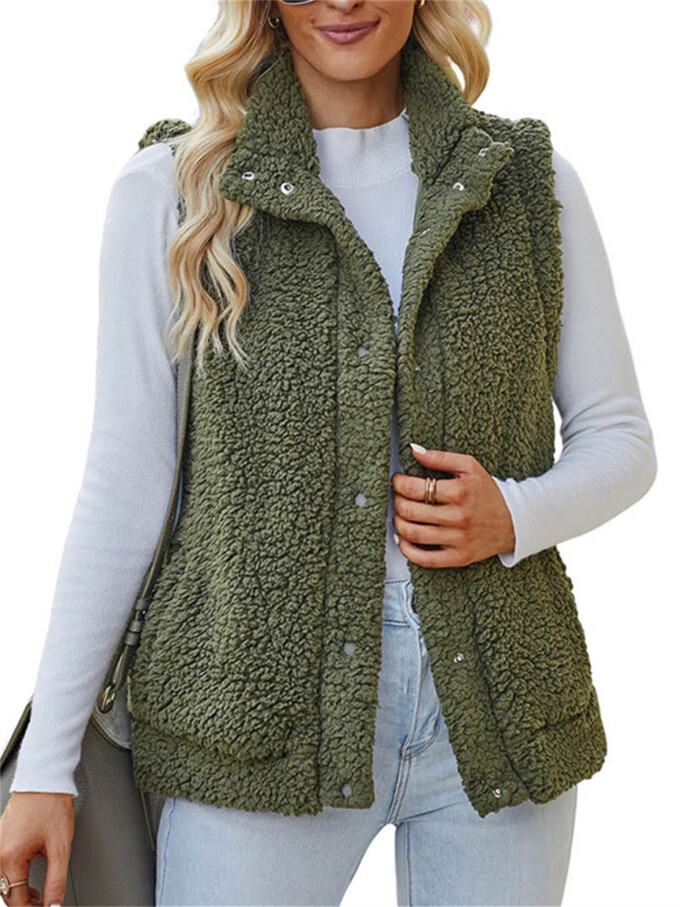 Womens-Fleece-Vest-Sleeveless-Button-Down-Fuzzy-Sherpa-Vest-Green-1.jpg