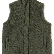 Womens-Fleece-Vest-Sleeveless-Button-Down-Fuzzy-Sherpa-Vest-Green-3