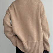 Womens-2023-Winter-Oversized-Turtleneck-Sweater-Apricot-2