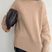 Womens-2023-Winter-Oversized-Turtleneck-Sweater-Apricot-3