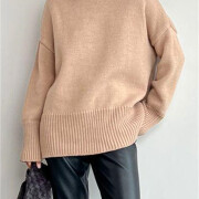 Womens-2023-Winter-Oversized-Turtleneck-Sweater-Apricot-4