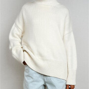 Womens-2023-Winter-Oversized-Turtleneck-Sweater-White-3