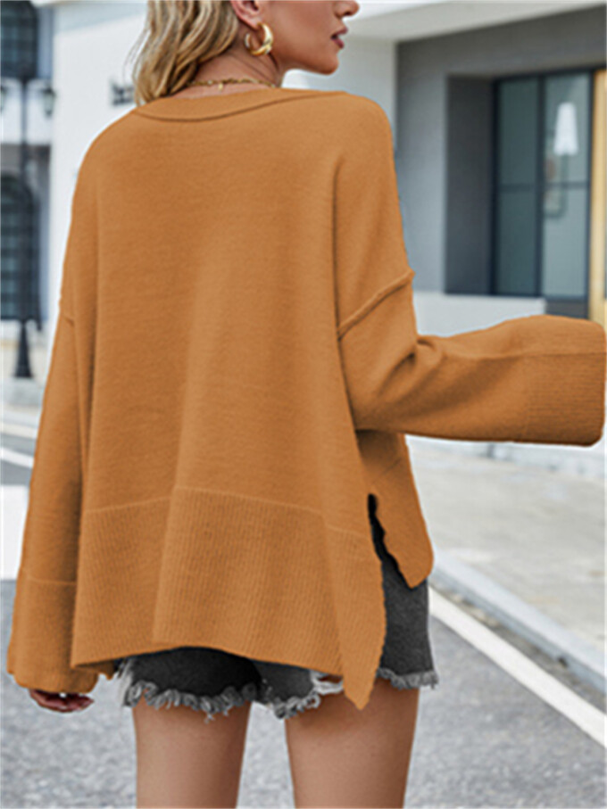 Womens-Crewneck-Long-Bell-Sleeve-Sweater-Brown-2.jpg