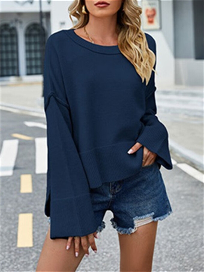 Womens-Crewneck-Long-Bell-Sleeve-Sweater-Darkblue-3.jpg