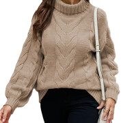 Womens-Turtleneck-Sweater-Khaki-1