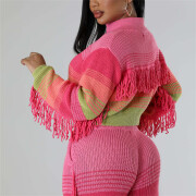 Womens-Cropped-Sweater-Jacket-Pink-3