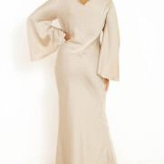 Womens-Satin-Long-Dress-Apricot-2