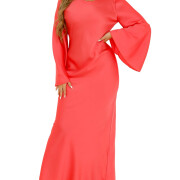 Womens-Satin-Long-Dress-Pink-1