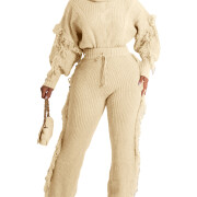 Womens-2-Piece-Outfits-Tassel-Sweater-Sets-Apricot-1