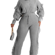 Womens-2-Piece-Outfits-Tassel-Sweater-Sets-Grey-1