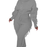 Womens-2-Piece-Outfits-Tassel-Sweater-Sets-Grey-3