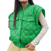 Womens-Oversized-Quilted-Vest-Sleeveless-Padded-Puffer-Jacket-Green-1