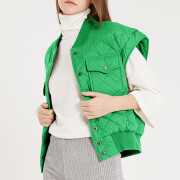 Womens-Oversized-Quilted-Vest-Sleeveless-Padded-Puffer-Jacket-Green-2