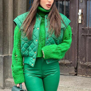 Womens-Oversized-Quilted-Vest-Sleeveless-Padded-Puffer-Jacket-Green-5