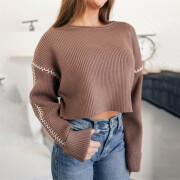 Womens-Winter-Crewneck-Long-Sleeve-Crop-Sweater-Brown-3