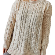 Womens-Winter-Cable-Knit-Sweater-Apricot-1