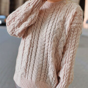 Womens-Winter-Cable-Knit-Sweater-Pink-3