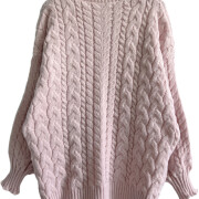 Womens-Winter-Cable-Knit-Sweater-Pink-5