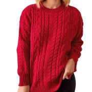 Womens-Winter-Cable-Knit-Sweater-Winered-1