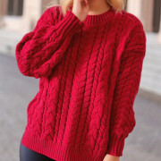 Womens-Winter-Cable-Knit-Sweater-Winered-3