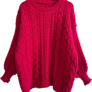 Womens-Winter-Cable-Knit-Sweater-Winered-4