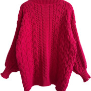 Womens-Winter-Cable-Knit-Sweater-Winered-5