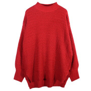 Womens-Chunky-Cable-Knit-Sweater-Red-2