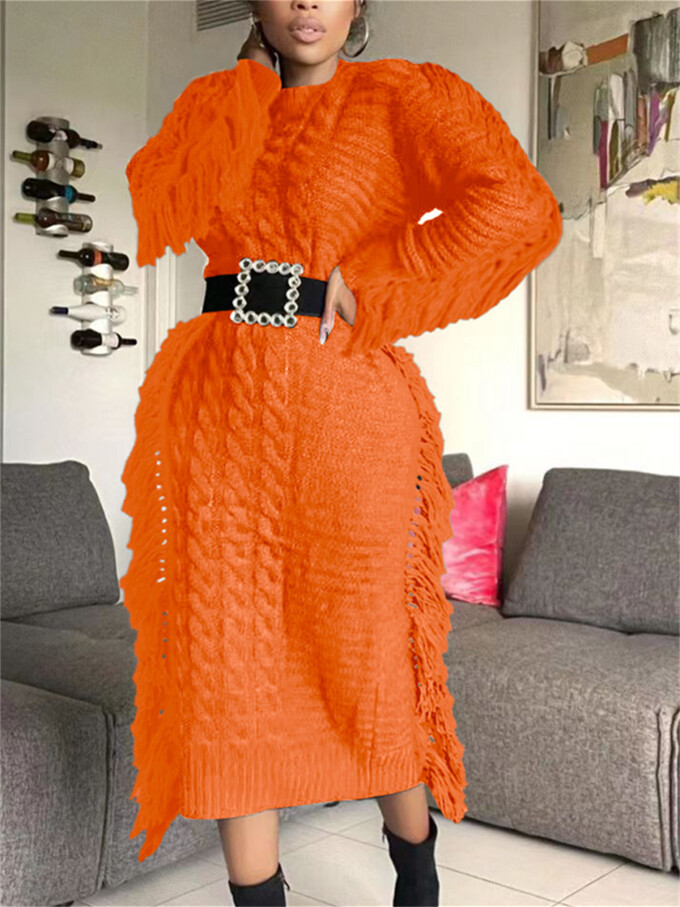 Womens-Crewneck-Cable-Knit-Sweater-Long-Dress-Orange-2.jpg