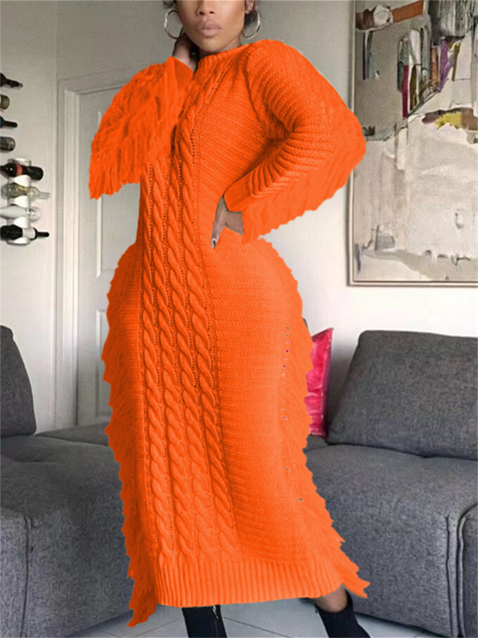 Womens-Crewneck-Cable-Knit-Sweater-Long-Dress-Orange-3.jpg