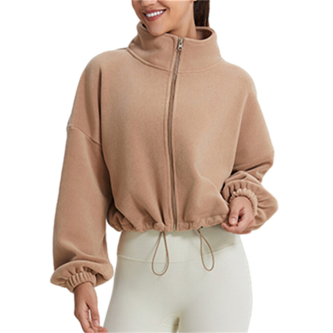 Womens-Fleece-Crop-Zip-Up-Jacket-Khaki-1.jpg