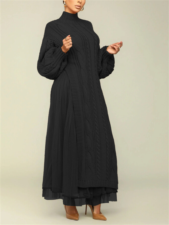 Womens-2-Piece-Outfits-Mock-Neck-Long-Sleeve-Cable-Knit-Maxi-Sweater-Dress-and-Mesh-Long-Skirts-Sets-Black-3.jpg