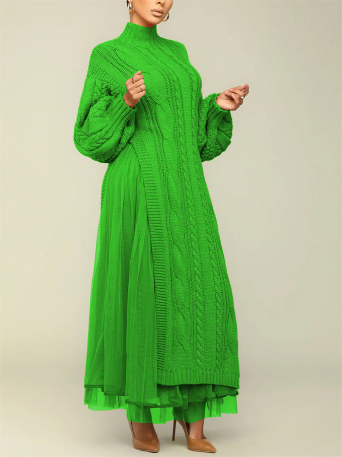 Womens-2-Piece-Outfits-Mock-Neck-Long-Sleeve-Cable-Knit-Maxi-Sweater-Dress-and-Mesh-Long-Skirts-Sets-Green-3.jpg