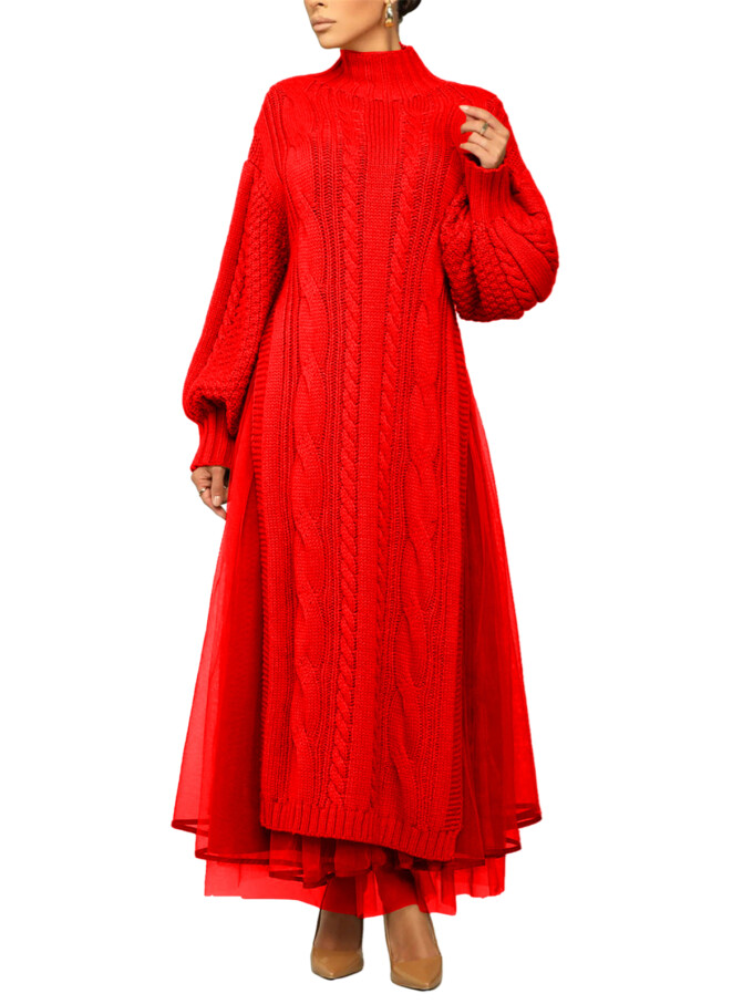 Womens-2-Piece-Outfits-Mock-Neck-Long-Sleeve-Cable-Knit-Maxi-Sweater-Dress-and-Mesh-Long-Skirts-Sets-Red-1.jpg