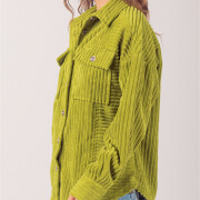 Womens-Corduroy-Jacket-Oversized-Long-Sleeve-Button-Down-Shirt-Jacket-Green-3